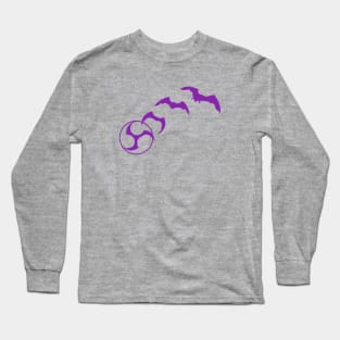 Bat Mitsudomoe purple Long Sleeve T-Shirt